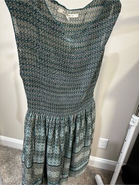 Max Studio Green Patterned Sleeveless Dress